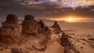 Dunes in the desert of the southern Algeria